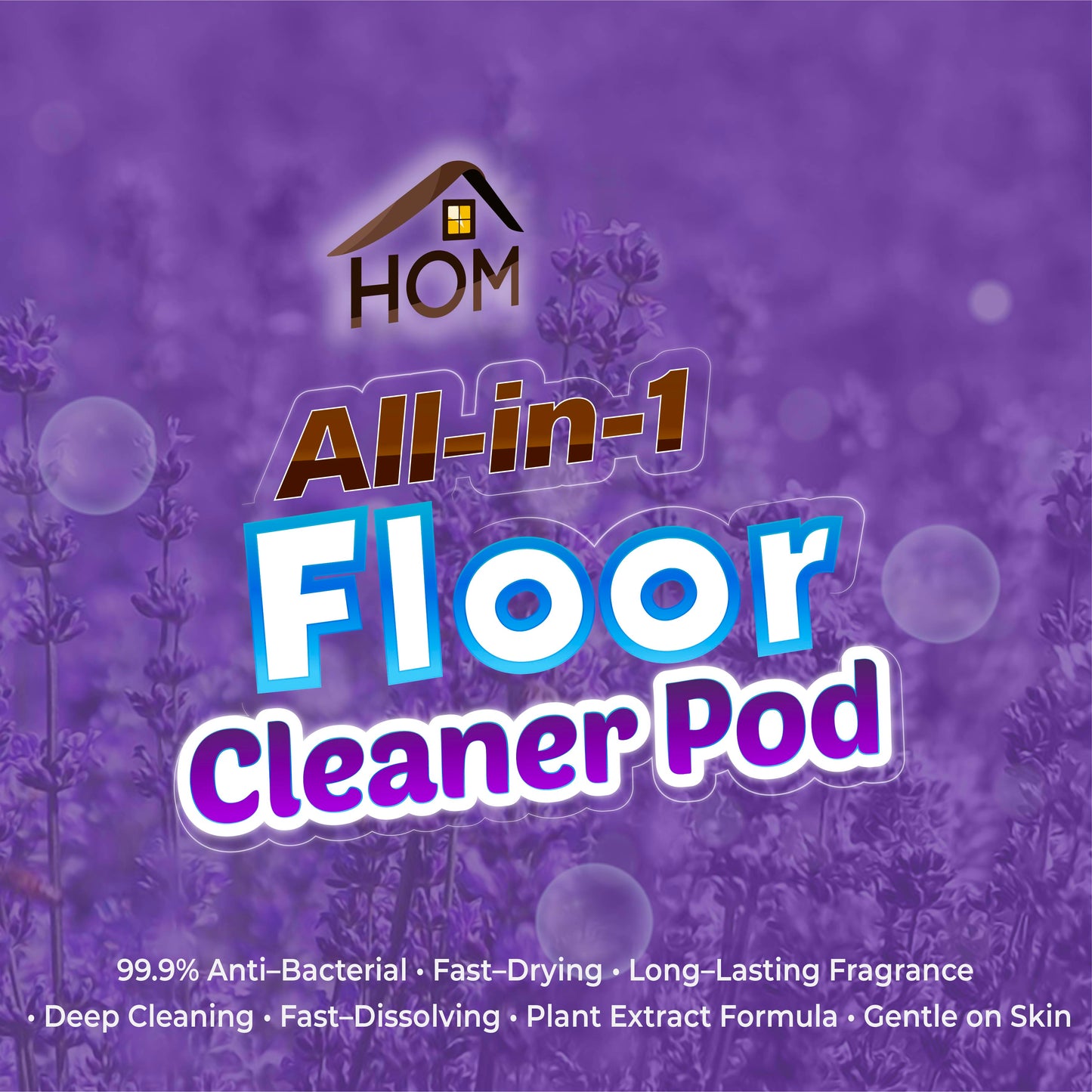 HOM All-in-1 Floor Cleaner Pods 200pcs/pack (Lavender Scent) Stock Clearance Sale