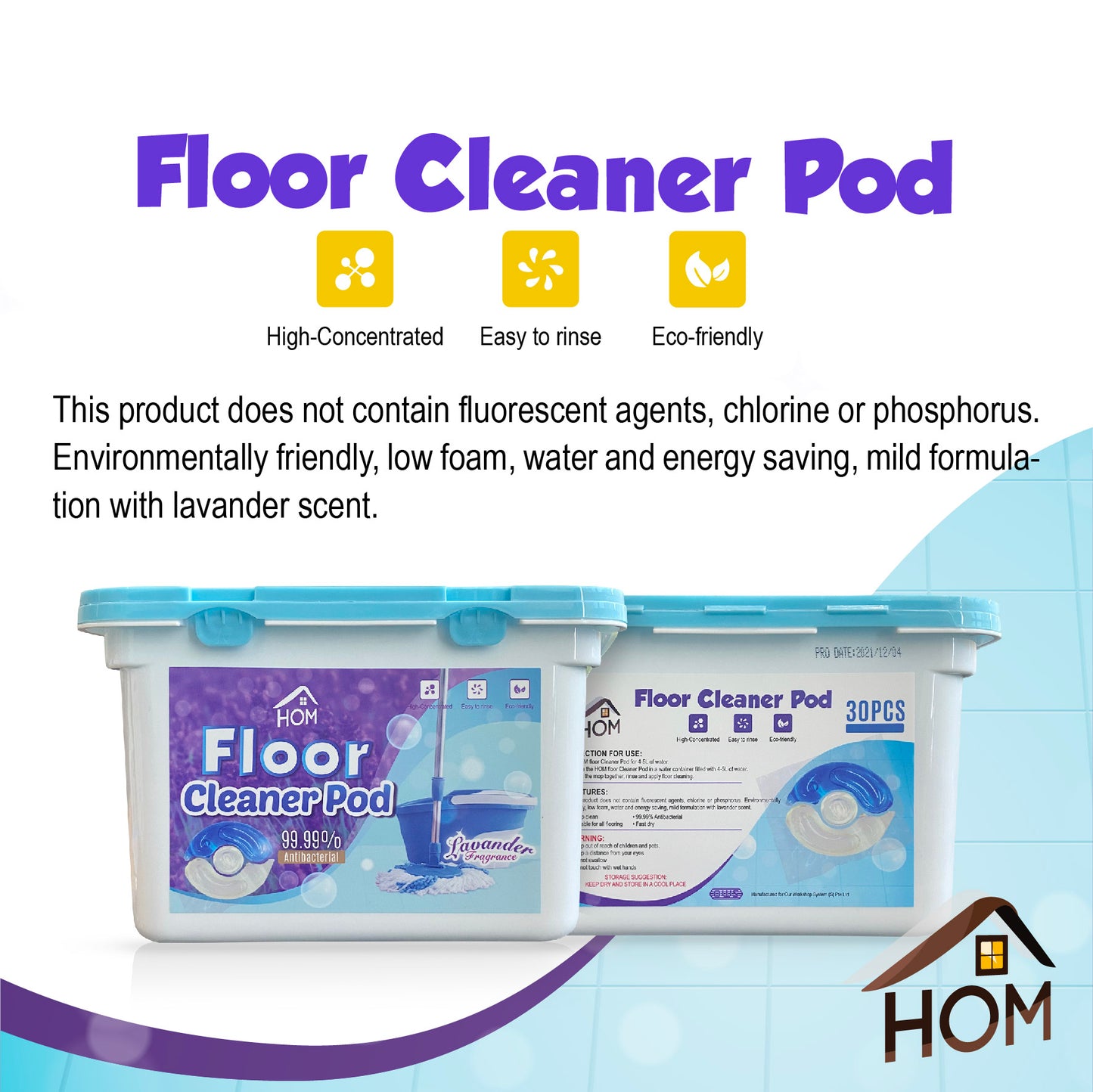 MEGA SALE BUY 2 or more FREE 2! - HOM Floor Cleaner Pods (30 pcs box)