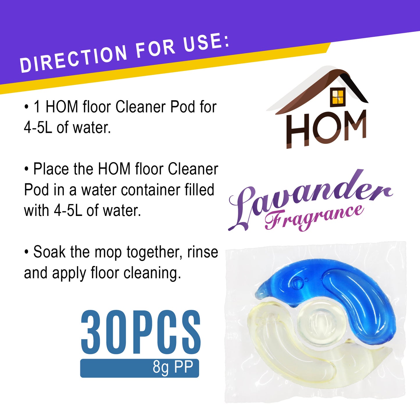 MEGA SALE BUY 2 or more FREE 2! - HOM Floor Cleaner Pods (30 pcs box)