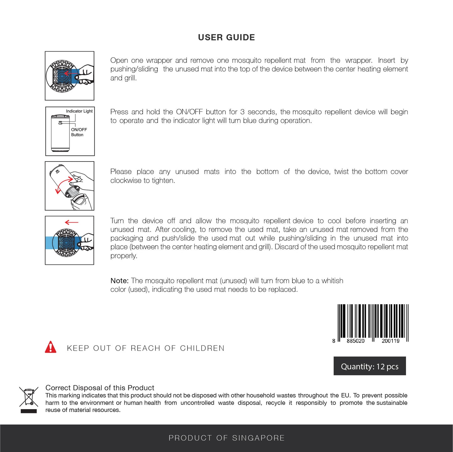 MoZz OUT! Repellent Mats 12pcs/box