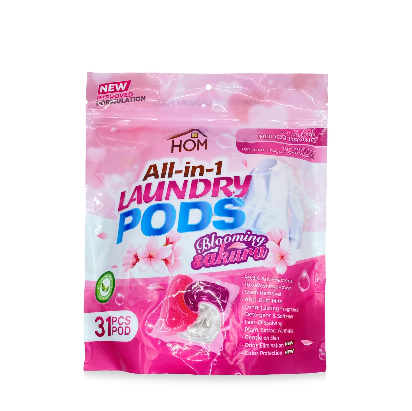 HOM ALL-IN-1 Laundry Pod - Blooming Sakura / Ocean Fresh (31pcs/pack)